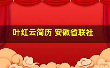 叶红云简历 安徽省联社